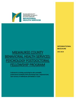 Fillable Online county milwaukee Milwaukee CountyBehavioral Health ...
