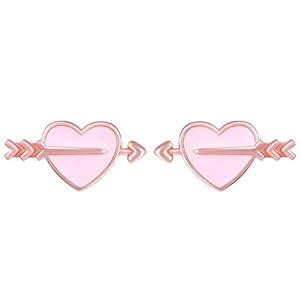 GIVA 925 Sterling Silver Rose Gold Romantic Rapture Stud Earrings ...