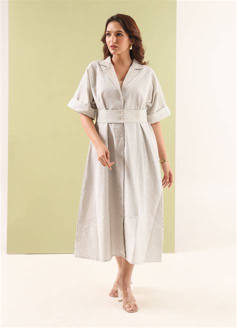 Belted Shirt Maxi Dress – Sugnaa