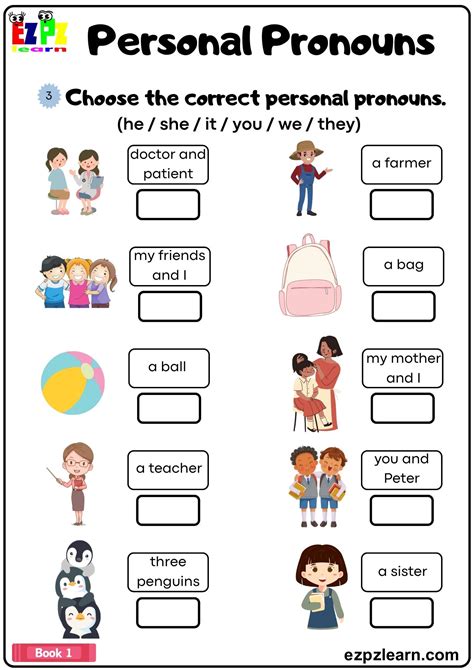 Personal Pronouns Choose the Correct Pronouns Grammar Worksheet ...