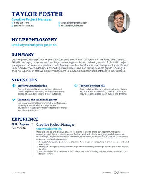 3 Successful Creative Project Manager Resume Examples And Writing Tips ...