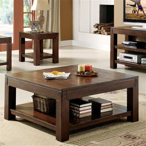 Dark Wood Coffee Table Set Furnitures