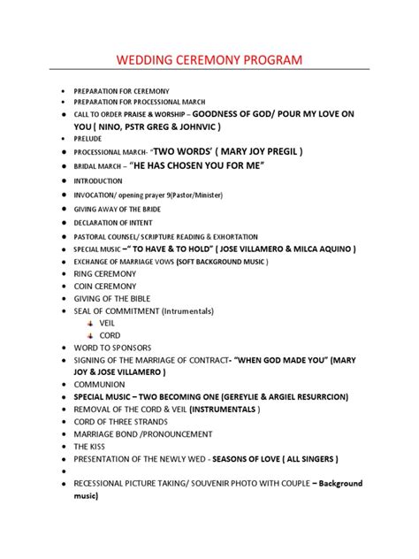 Image result for How to Write a Wedding Ceremony Program