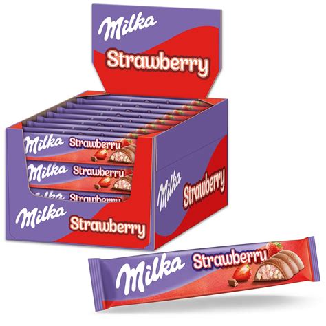 Milka Choco Strawberry Bar 36 x 36.5g Chocolate Bar India | Ubuy