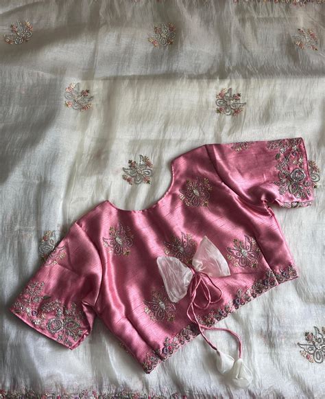 Luxe organza with coding work in Stitched Saree blouse – KVS FASHION ...