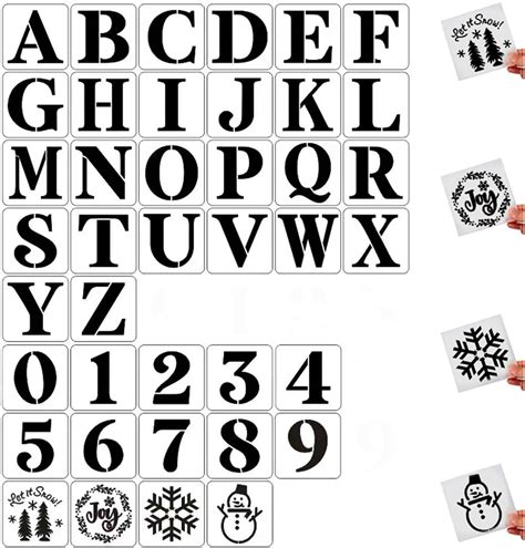 6 Inch Large Letter Stencils and Numbers, 40 Pcs Reusable Plastic Large ...