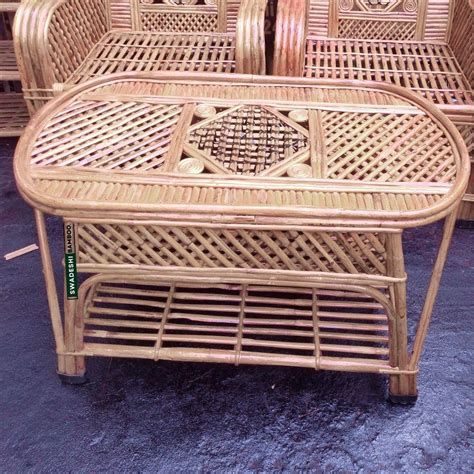 Swadeshi Bamboo Cane Wicker Center Table | Tea, Coffee Table for Home ...
