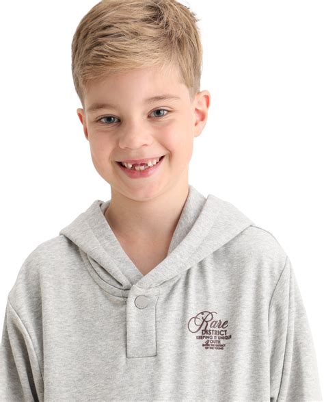 Rare Ones Kids Arno Melange Grey Cotton Blend HD Print Oversized Sweat
