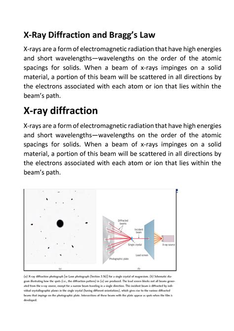 X-ray diffractions and Defects - X-Ray Diffraction and Bragg’s Law X ...
