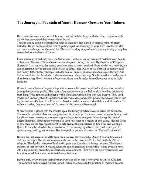 Medium - The quest of humans to stay young and beautiful - The Journey ...