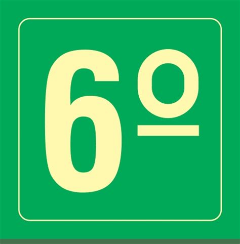 PLACA P/ IDENTIFICACAO DE PAVIMENTO 6o ANDAR S17 14 X 14 - South Safe ...