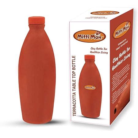 Mr. COPPER KING Mitti Man Clay Water Bottle, Earthen Water Cooling ...