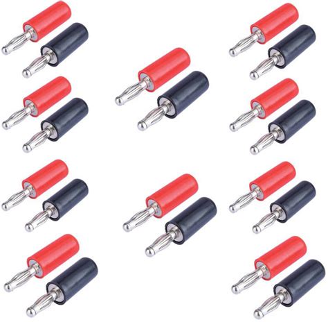MX 4 mm Banana Beryllium Copper Plugs Speaker Cable Connector(10 Red+10 ...