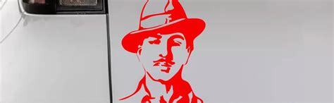 Bhagat Singh Car Sticker 20cm - Hard Goat Red Vinyl Decal ...