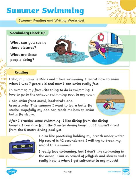 Swim Worksheet 的图像结果