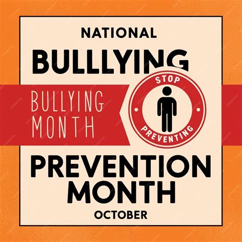 National Bullying Prevention Month Vector Illustration Template Raising ...