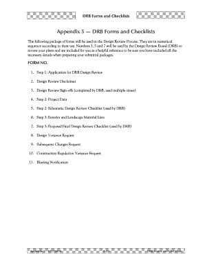 Fillable Online Appendix 5 DRB Forms and Checklists - Dover Bay Fax ...