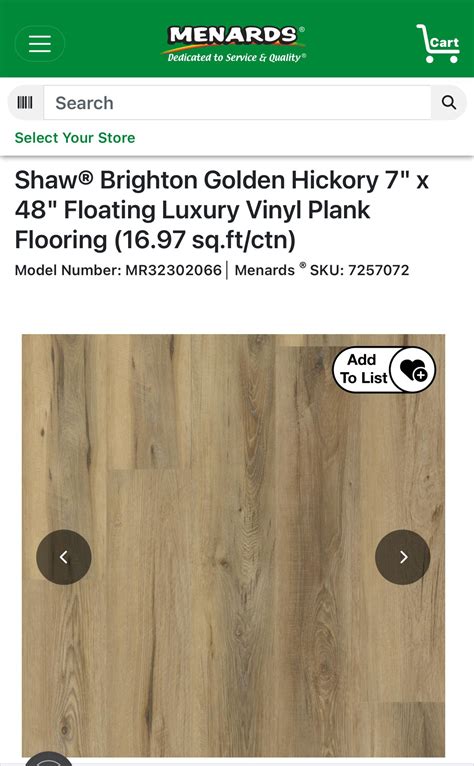 Shaw @ Brighton Golden Hickory Vinyl Plank Flooring