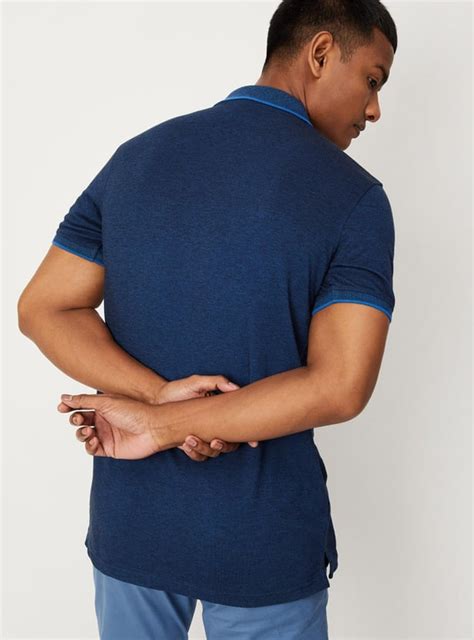 Buy Men Contrast Tipping Slim Fit Polo T-shirt Online at just Rs. 599.0 ...
