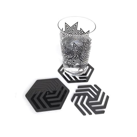 Buy Two-in-one Modern Black Coasters Online in India - Etsy