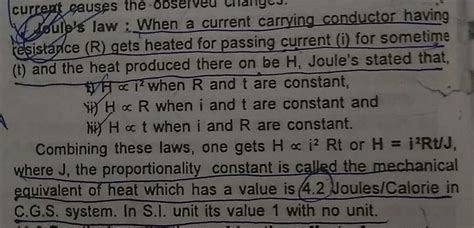 State and derive joules law - Brainly.in
