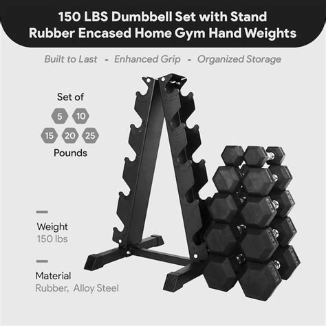 Balancefrom Dumbbell Set with Stand Rubber Encased Home Gym Hand ...