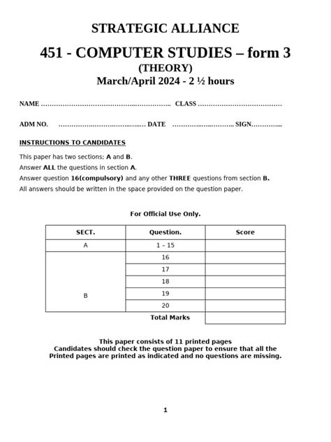 Image result for Computer Studies Form 3