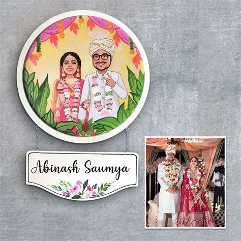 Buy Photo Caricature Hanging Name Plate Online On Zwende