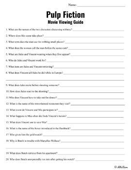 Pulp Fiction (1994) Movie Viewing Guide by AllieHam | TPT