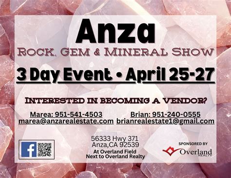 2025 Rock Gem and Mineral Show, Overland Realty, Anza, 25 April 2025 ...