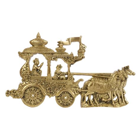 ARTVARKO Brass Wall Hanging Mahabharat/Geeta Arjun Chariot (Rath) with ...