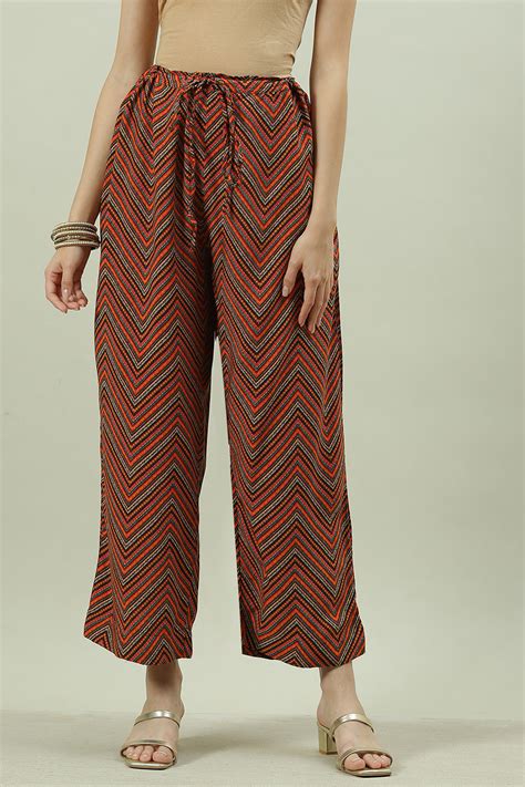 Rust Rayon Palazzo at Biba India