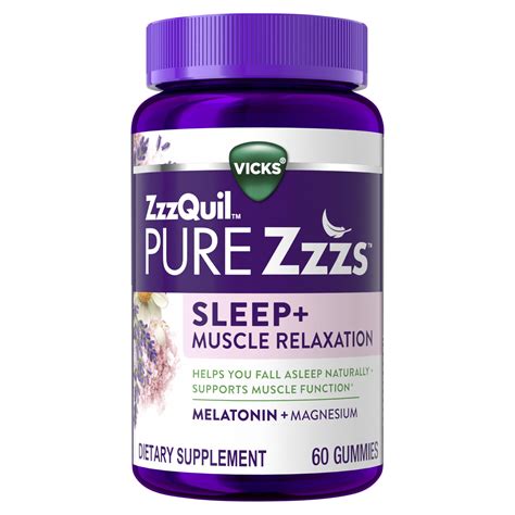 Zzzquilpure Zzzs Muscle Relaxation Melatonin Sleep Aid Gummies Supports ...