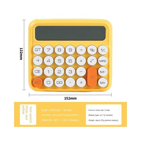 12 Digits Mechanical Switch Calculator Large LCD | Ubuy India