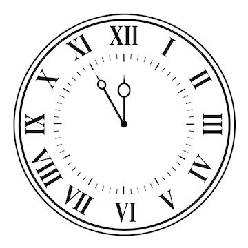 Watch face with hour and minute hands | Premium Vector