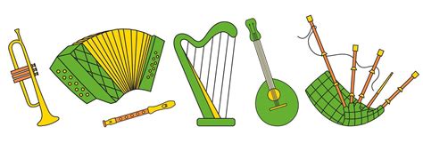 Image result for Irish Music Instruments Vector