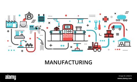Manufacturing Line Flat Vector 的图像结果