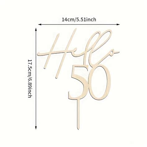 Buy Cliths Wooden Hello 50 Cake Topper for Party Decor on cliths