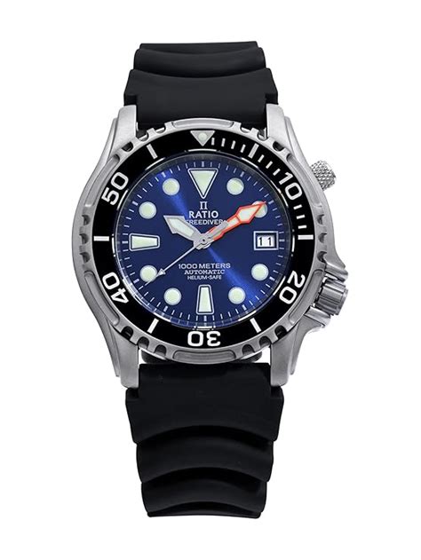 Buy RATIO FreeDiver Helium Safe Dive Watch Stainless Steel Automatic ...