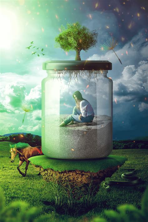 Life In A Jar, Created By Me, Adobe Photoshop, 2023, [3240x4050] : r ...