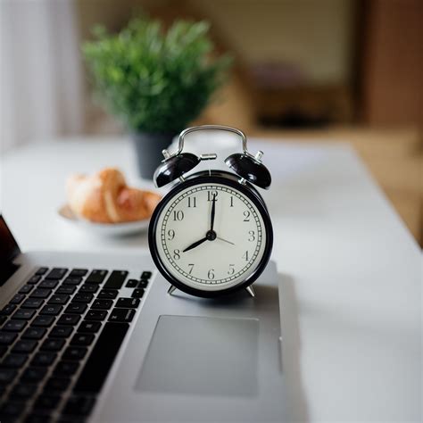 Download wallpaper 2780x2780 clock, alarm clock, laptop, time, work ...