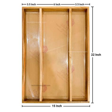 3 Part Teak Wood Floating Frame with Acrylic Base – Resin Store Surat
