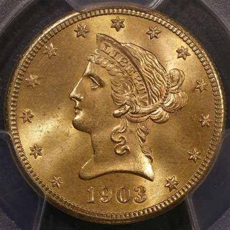 1903-S $10 Dollar US Liberty Head Gold Eagle Coin With Motto PCGS MS66 ...