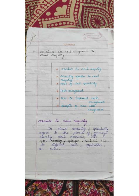 Cloud Computing: Task Management & Scheduling Strategies (10MARKS ...