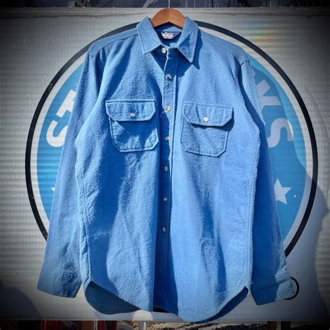 80s USA製 WOOLRICH Chamois Cloth Shirt 'Navy' | 古着屋DAISY