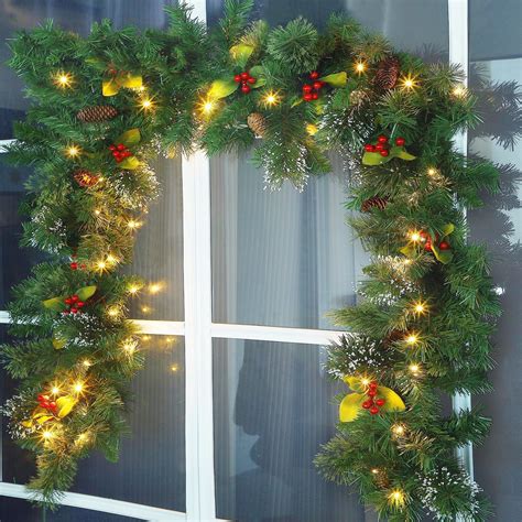 Amazon.com: Juegoal 9ft Prelit Christmas Garland, Artificial Xmas ...