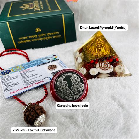 7 Mukhi Rudraksha With Lab Certified - Original + Dhan Laxmi Pyramid C ...