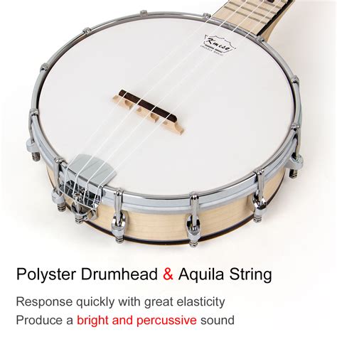 Kmise Banjo Ukulele Banjolele 4 String Ukelele Uke Concert 23 Inch Size ...