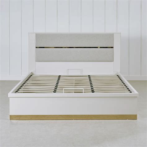 Buy Vegas Luxe Queen Bed with Hydraulic Storage - Grey from Home Centre ...