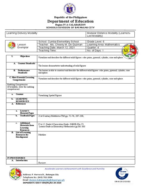 What Is Lesson Exemplar 的图像结果